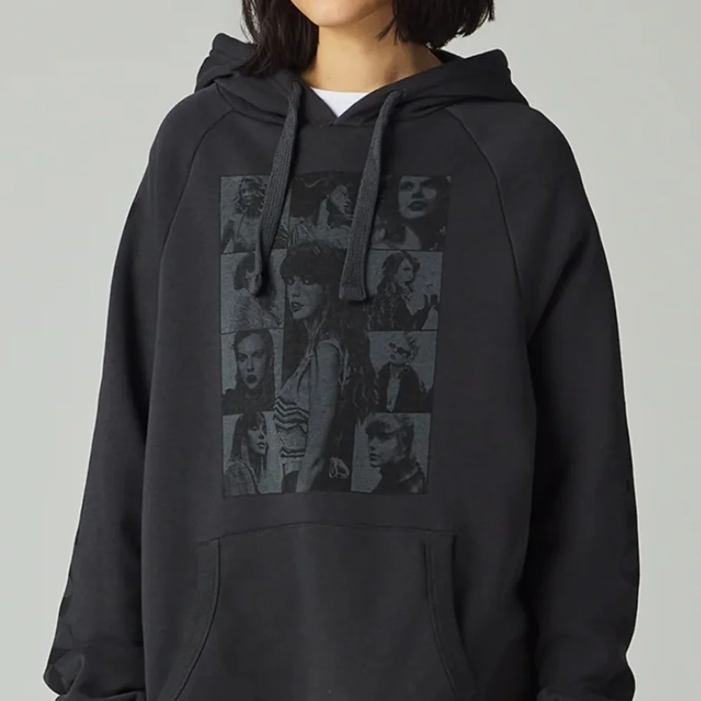 Black Graphic Zip-Up Hoodie with Back Tour Print 2XL - Picture 1 of 6
